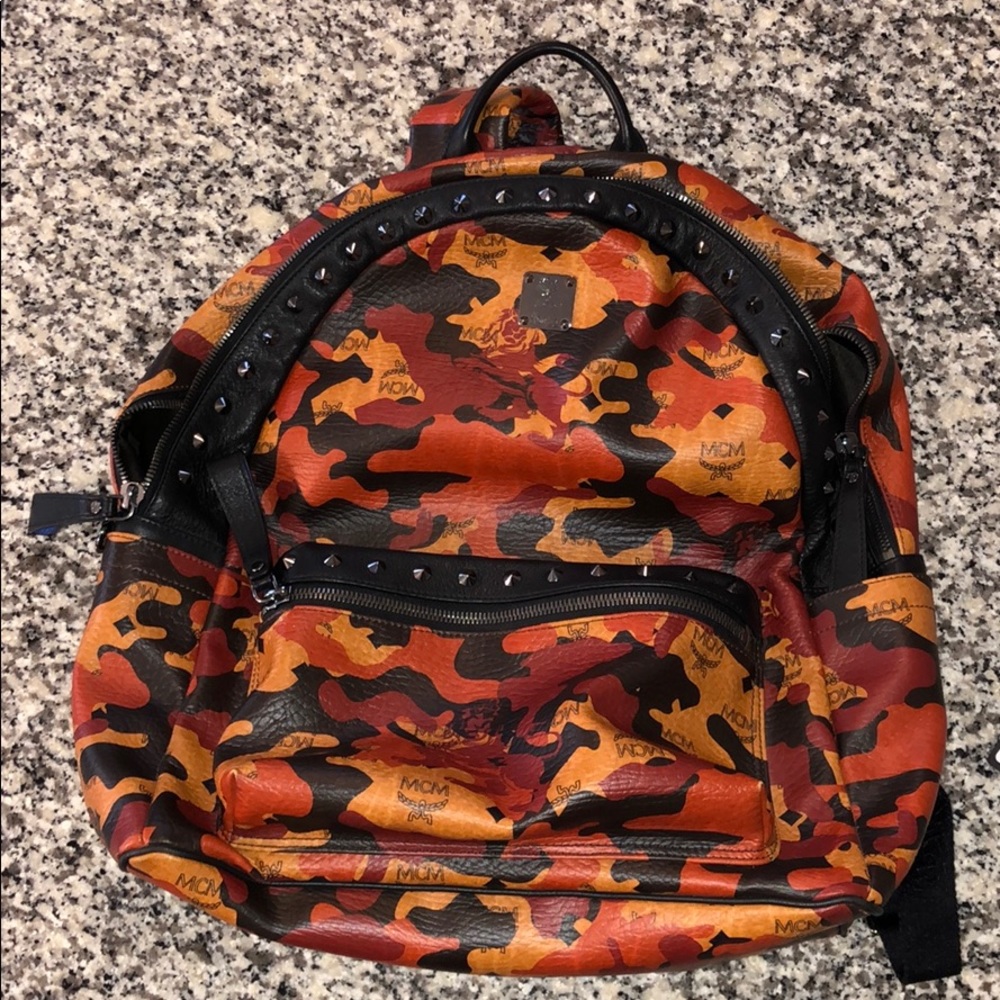 MCM cognac fatigue backpack - fits 17” laptop